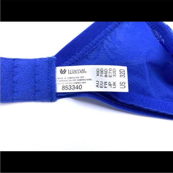 Wacoal Net Effect Underwire Bra 32D Blue T-Shirt Bra - Picture 5 of 8
